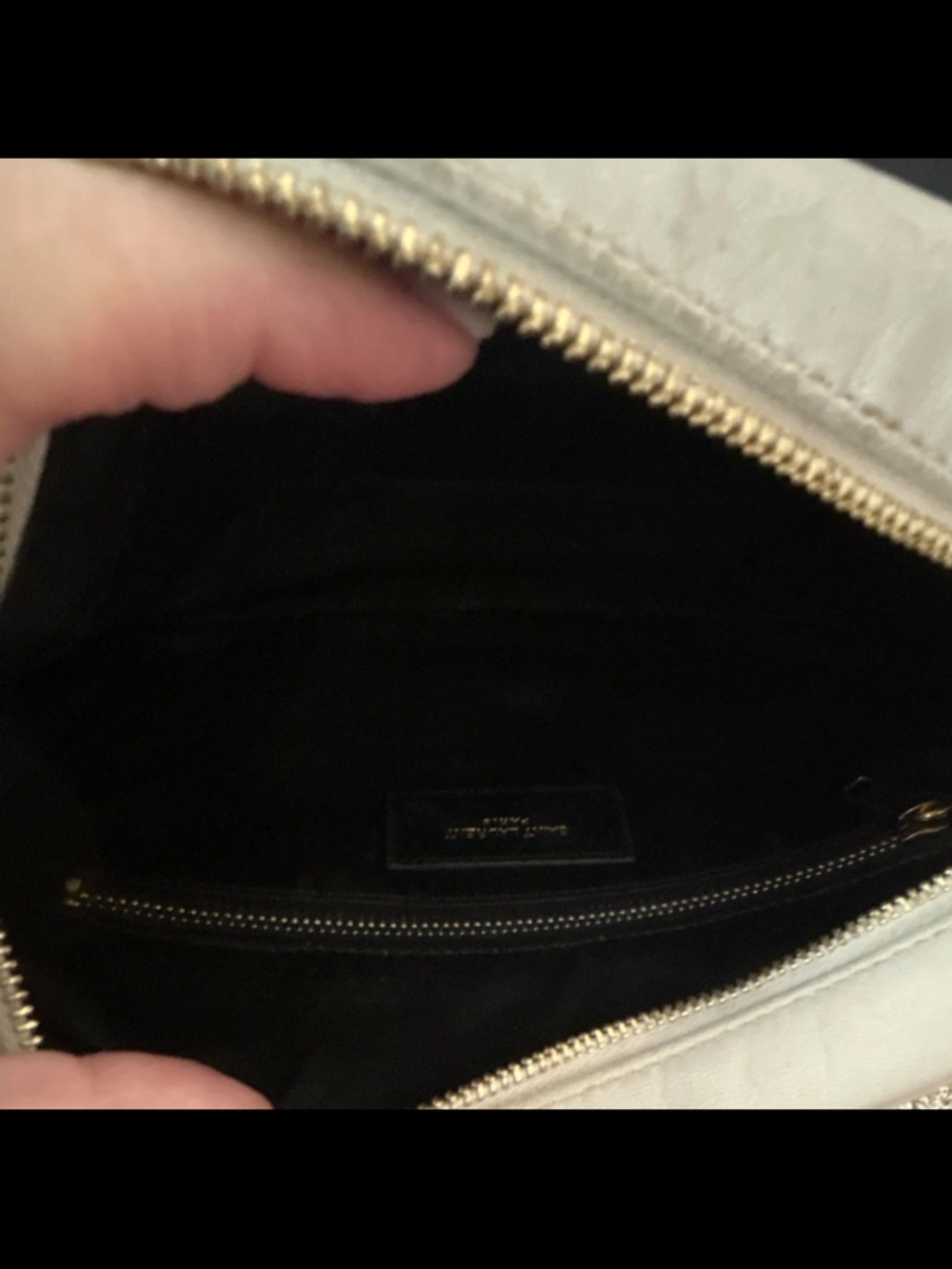 Saint Laurent Quilted Crossbody Bag in Cream Leather with YSL Monogram - Picture 10 of 12